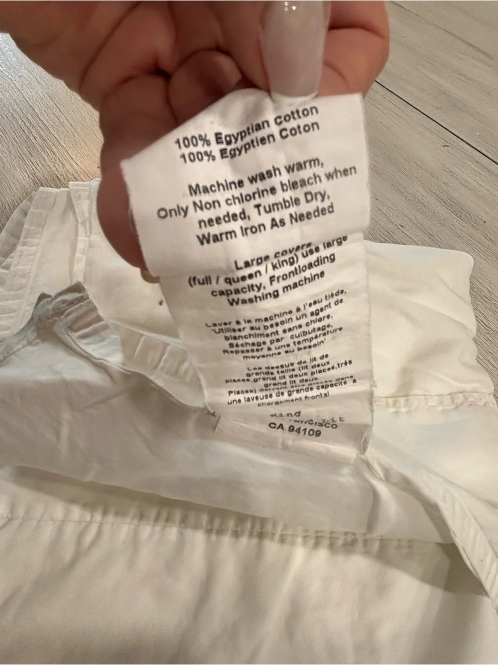 POTTERY BARN White Egyptian Cotton FLAT SHEET ONLY 108” X 105” King Size